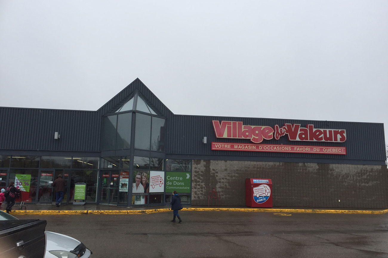 Devanture du magasin Village des Valeurs de Trois-Rivières.